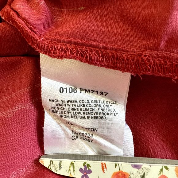 Columbia Shirt Men Large Red Vintage River Lodge Red Knots Print Outdoor Boating - Picture 4 of 9